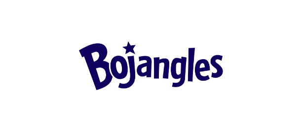 The image showcases the Bojangles logo, featuring the word "Bojangles" in a playful, bold font. The dot over the "j" is charmingly replaced by a star. The text is dark blue on a transparent background, inviting you to get started with a Wonderlic demo today.