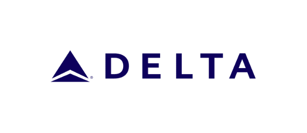 The image shows the logo of Delta Airlines, featuring a dark blue triangular shape resembling an airplane's tail fin to the left of the word "DELTA" in bold, dark blue capital letters. Get started with a Wonderlic demo for more insights into their design and branding strategies.