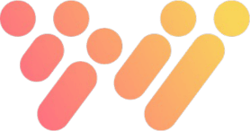 A logo for the Hiring Assessment platform features five dots and elongated shapes arranged in a horizontal pattern, starting small and increasing in size from left to right. The gradient of colors shifts from pink on the left to yellow on the right.