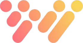 A logo for the Hiring Assessment platform features five dots and elongated shapes arranged in a horizontal pattern, starting small and increasing in size from left to right. The gradient of colors shifts from pink on the left to yellow on the right.